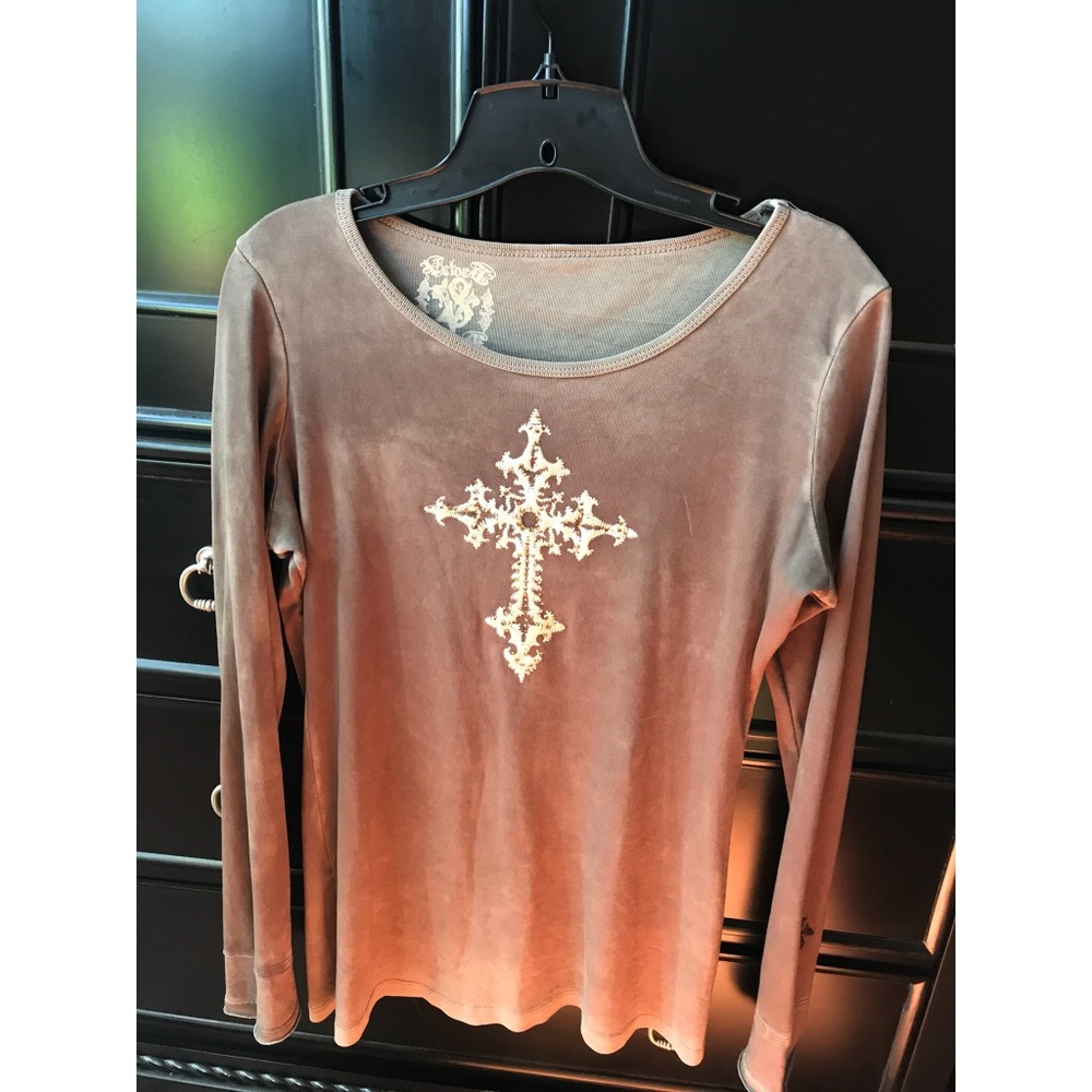 Velvet Stone green long sleeve w/ jewels (L)
